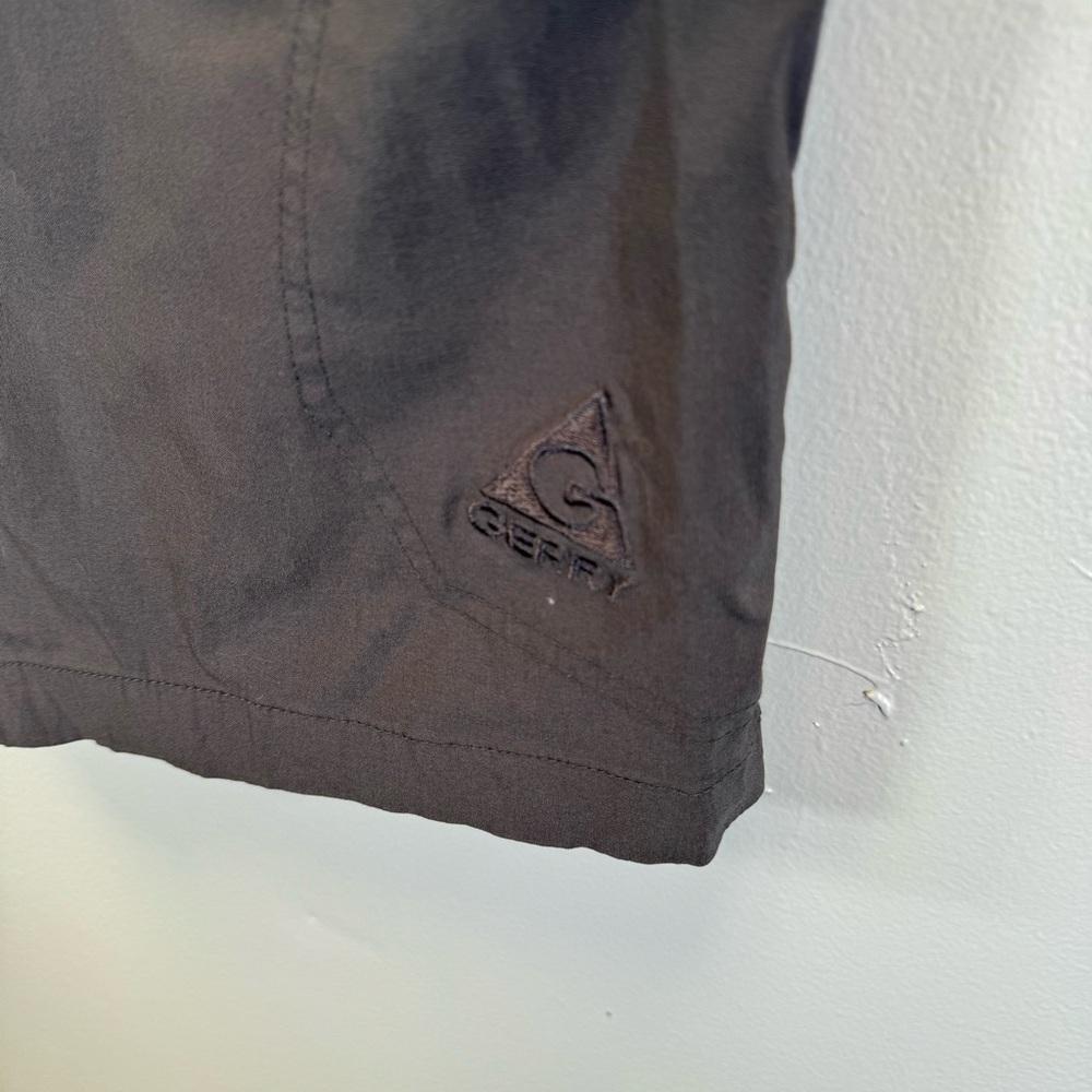 men's gray nylon shorts cargo pockets zipper spandex stretch waist 36" GERRY - Picture 3 of 7